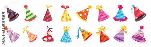 birthday hats flat stickers