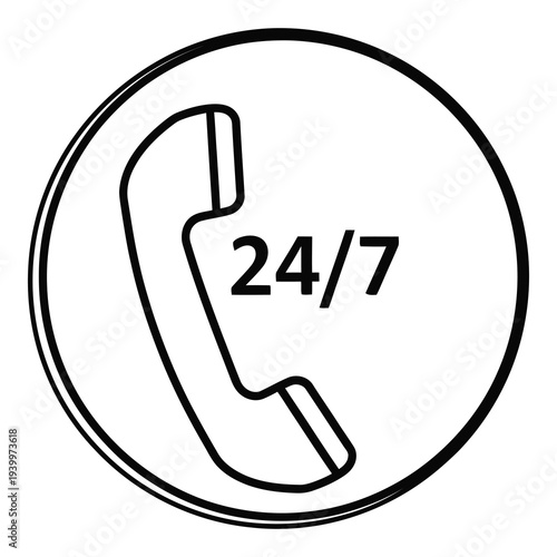 24 hours a day 7 days a week phone service support icon icon
