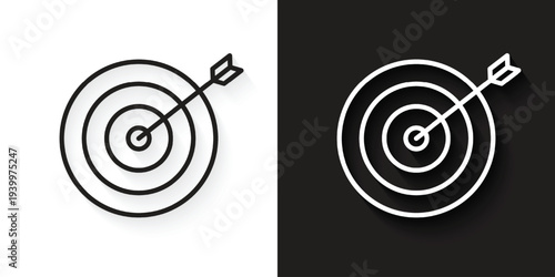 Vector Black And White Target Icons