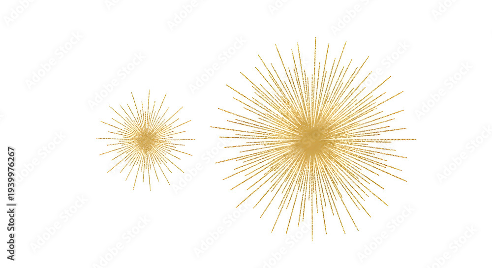 Fototapeta premium Golden dandelion seeds blowing in wind isolated on transparent background