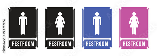Vector Set of Men And Women Restroom Sign