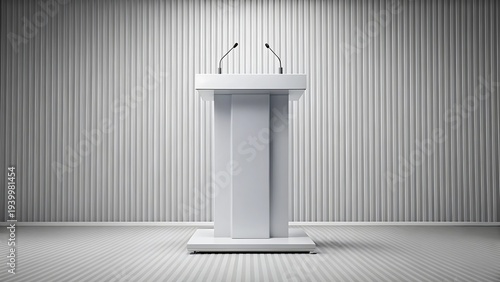 Modern White Podium With Subtle Texture