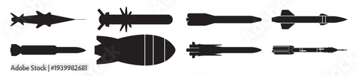  rocket missile silhouette and missile logo