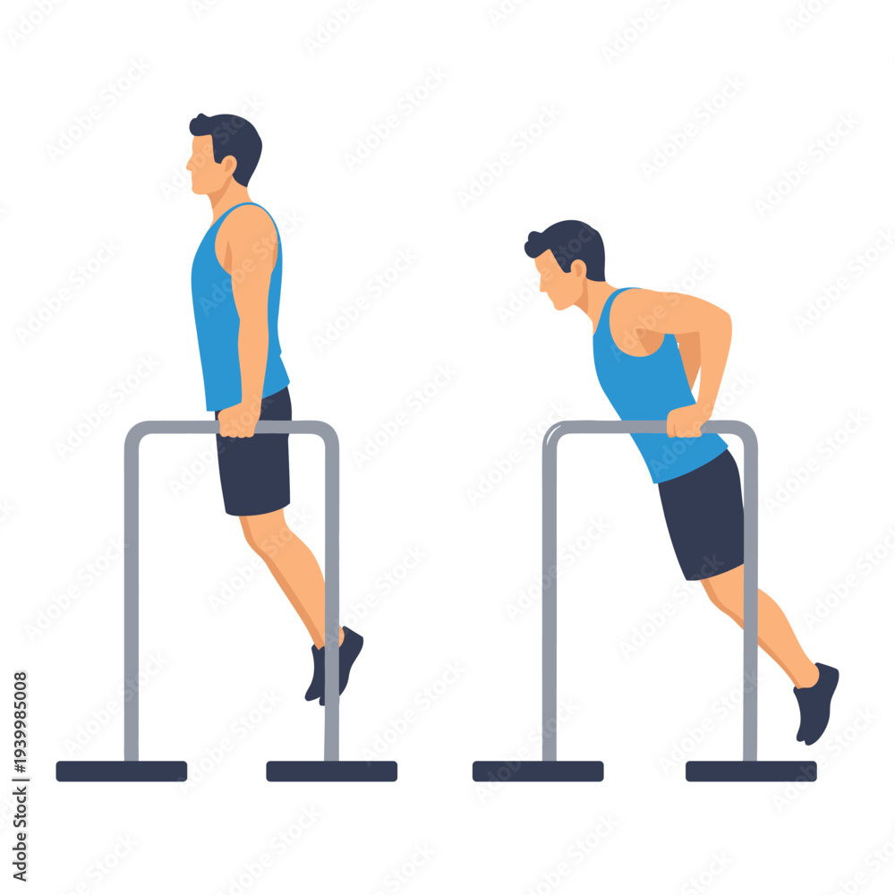 Fototapeta premium Parallel Dip Bars illustrations vector 