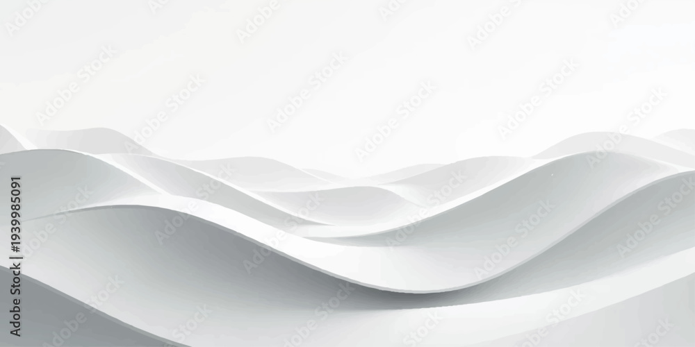 © RASEL - Abstract blue and white wave design with flowing lines and futuristic 3D silk texture on a light gray digital backdrop for business template wallpaper