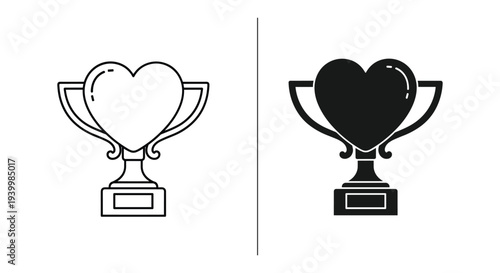 Heart-Shaped Trophy Icons