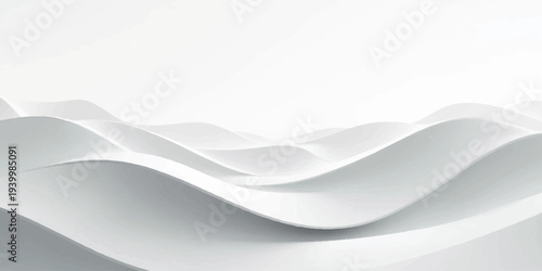 Abstract blue and white wave design with flowing lines and futuristic 3D silk texture on a light gray digital backdrop for business template wallpaper