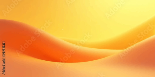 An abstract orange background featuring bright yellow waves and golden silk curves creates a vibrant gradient texture with a motion pattern design for a modern vector wallpaper illustration
