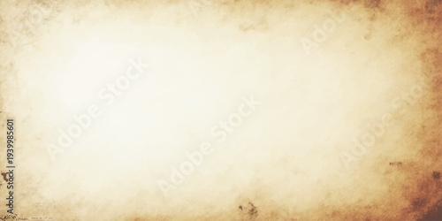 Aged parchment background featuring a vintage old paper texture with a subtle brown vignette, showing a stained antique sheet of blank retro material with a rough and grungy surface design