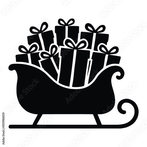 Sleigh full of gifts illustration for holiday season celebration