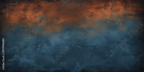 An abstract dark blue grunge texture background featuring a stormy cloudscape with a celestial moon light peeking through atmospheric fog and smoke
