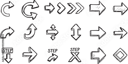 Set of arrow icons vector collection with up and down direction symbols for web and business design
