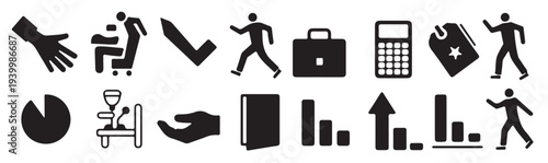 business and finance icons set for website design