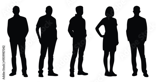  collection of people standing silhouette corporate people 