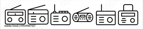 radio icon set 