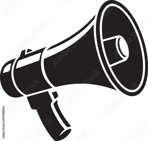 Black and white of a megaphone loudspeaker amplifier communication