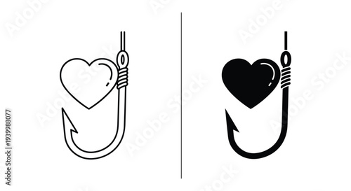 Fishing hook with heart