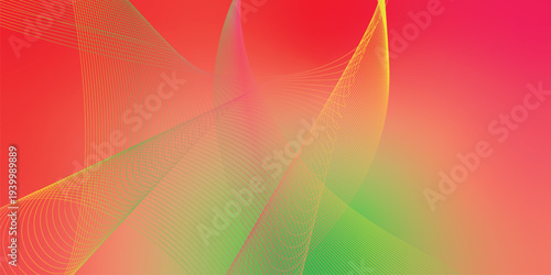 Glowing yellow, pink and green light streaks sweeping across a dark black space with scattered micro sparkles, modern digital tech theme, vector style illustration.