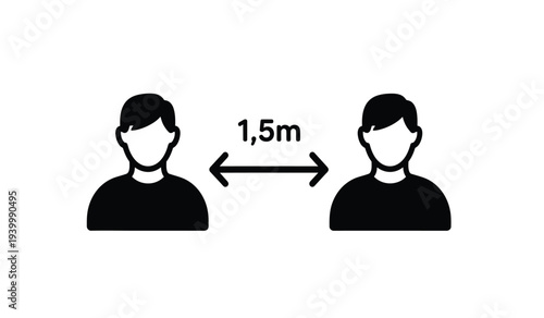 Social distancing illustration two people keeping 1 5 meters apart