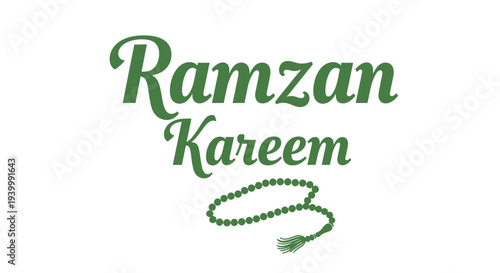Ramzan Kareem greeting vector illustration with rosary
