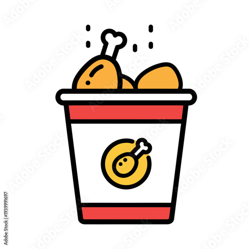 Fried Chicken Serving in Container for Fast Food Dining Experience