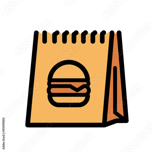 Takeaway Bag Contains Delicious Burger Ready for Enjoyment on the Go