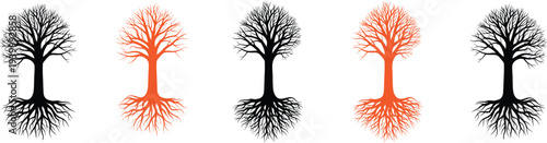 Tree root systems with gradient effects