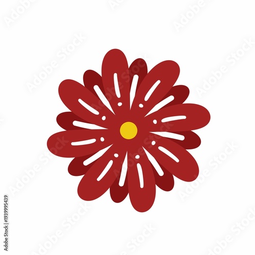 red flower nature icon illustration