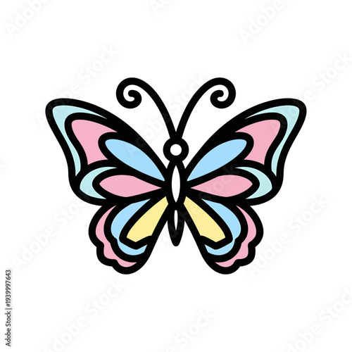 Colorful Butterfly Fluttering with Elegant Wings in Nature's Color Palette