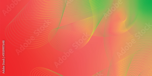 Glowing yellow, pink and green light streaks sweeping across a dark black space with scattered micro sparkles, modern digital tech theme, vector style illustration.