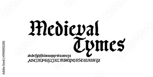 Elegant Hand Drawn Font Uppercase Lowercase. Medieval Calligraphic Typography with Eastern Western Influence. Artistic Manuscript Style. Decorative serif vintage modern concept vector illustration.