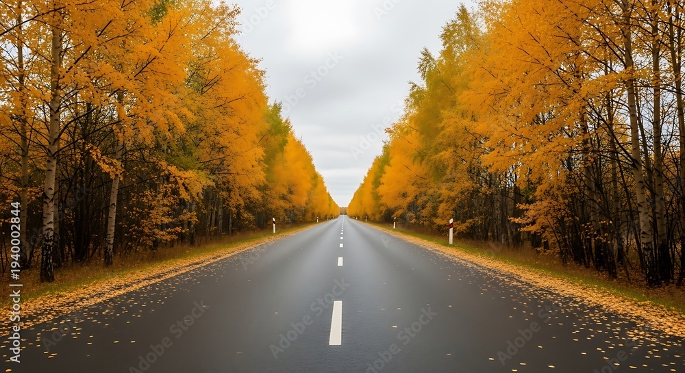 Fototapeta premium Autumn Road Scenery.