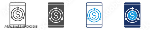 mobile payment icon set with multi purose