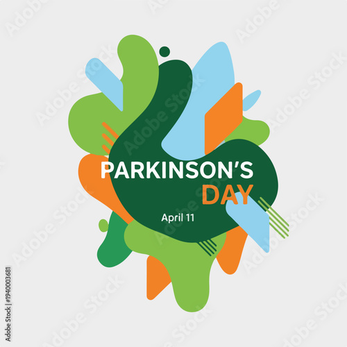 Colorful abstract design promoting awareness for Parkinson's Day