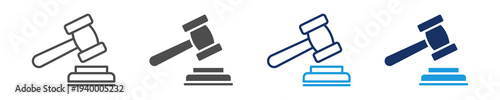 gavel icon set with multi concept