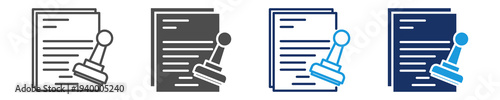 notary document icon set with multi concept
