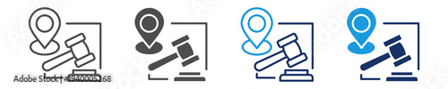 notary location icon set with multi concept