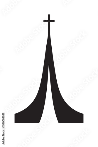 Modern abstract christian church tent silhouette vector illustration