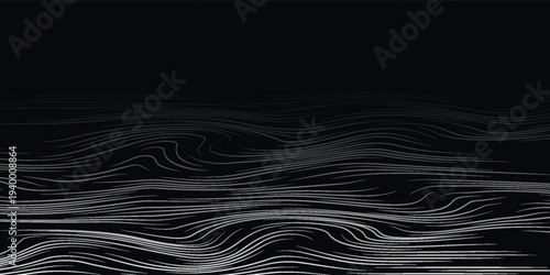 Water linocut black and white water background minimal, vector