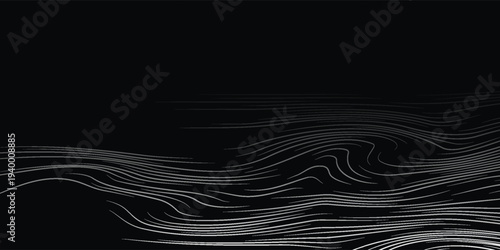 Water linocut black and white water background minimal, vector