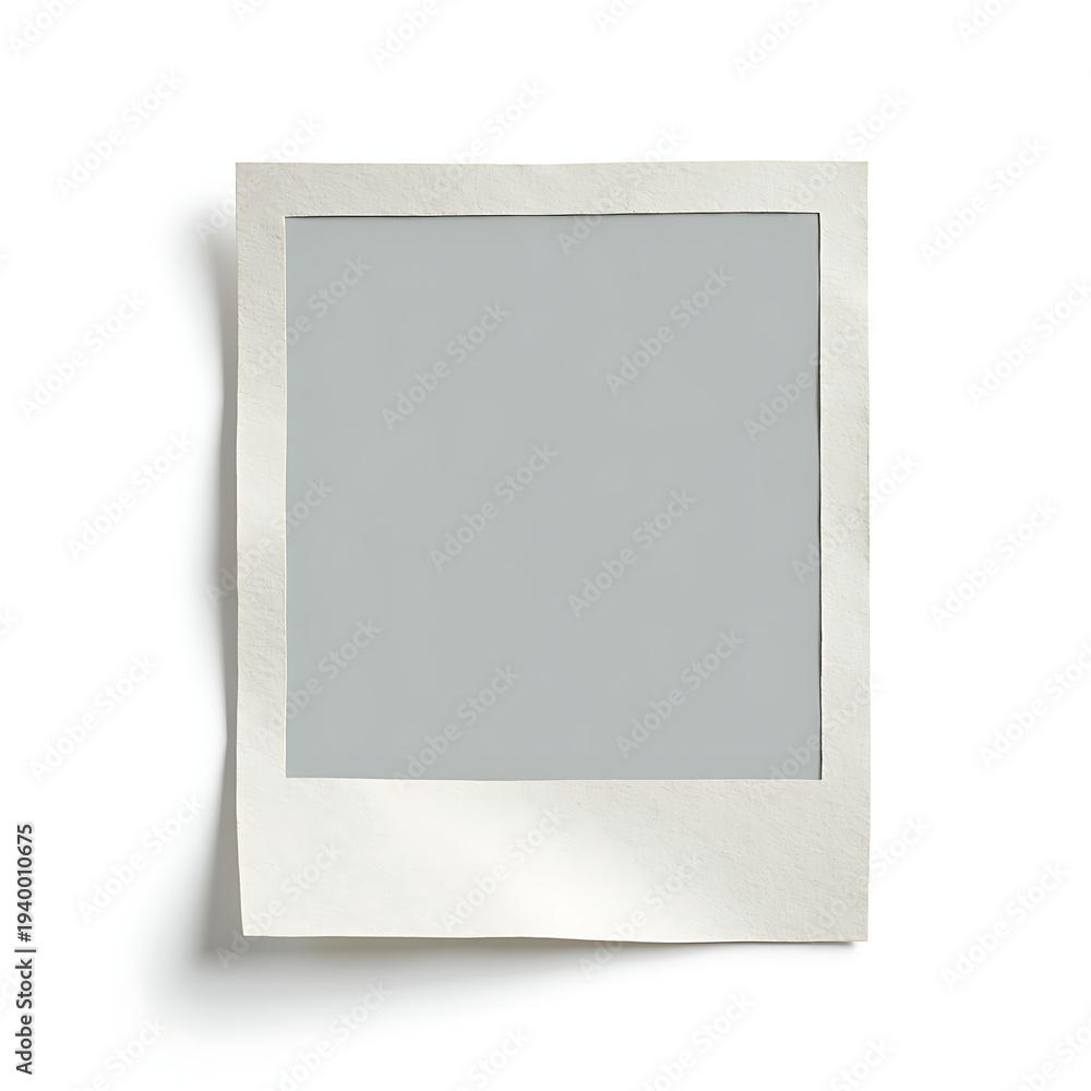 Fototapeta premium Instant Photo Frame with Grey Background Isolated on White