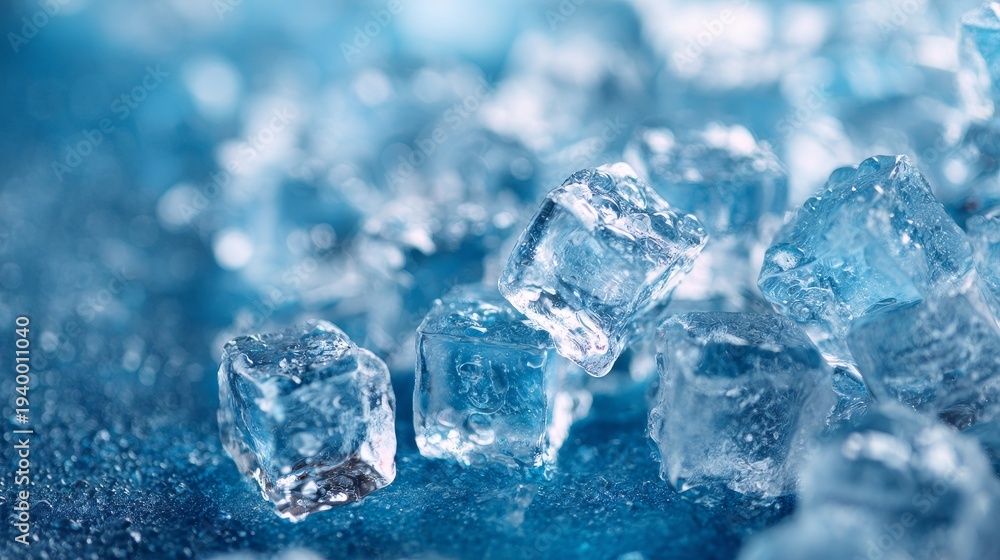 Obraz premium ice cubes. blue tone