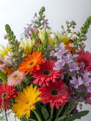 Colorful arrangement showcases gerbera daisies