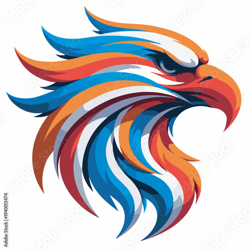 Wallpaper Mural Powerful Majestic Eagle Head with Vibrant Colors, Symbolizing Freedom and Strength, Graphic Design Art Torontodigital.ca