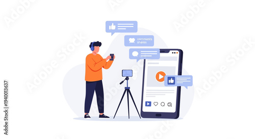 A person capturing a moment with a camera and smartphone in a modern setting.