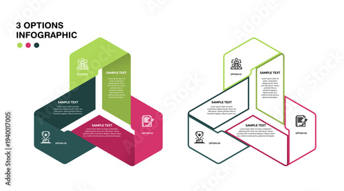 Vector triangle element for infographic set. Template for cycling diagram, graph, presentation. Business concept with 3 options, parts, steps or processes.