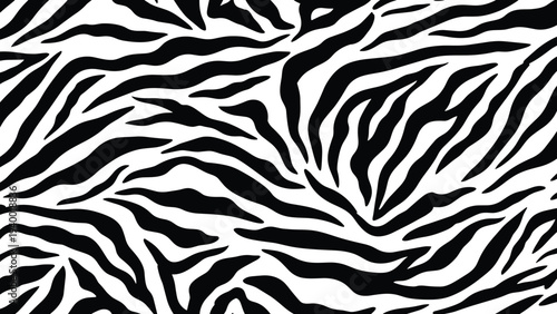 High-contrast black and white zebra stripes seamless pattern for textile and modern bold graphic designs.