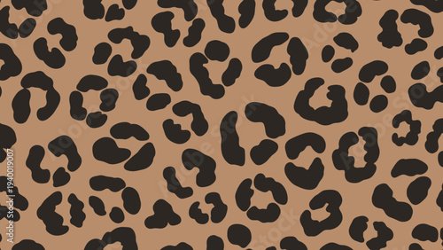 Natural leopard fur pattern with dark black spots on a light brown background for animal print graphic designs.
