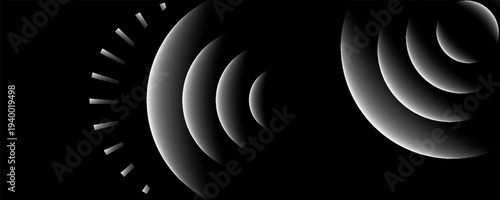 sensor waves set icon on grid transparent, ripple white color, sound wave light effect, radar and sonar digital technology. modern trendy design