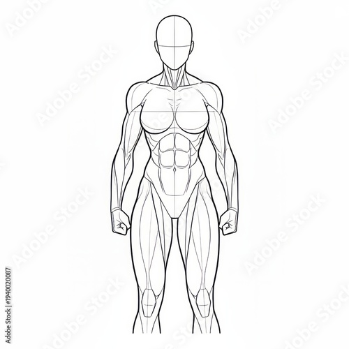 Hand drawn line art female suppressed rage clenched fists.